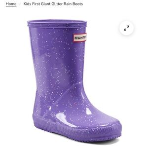Hunter Kids Purple Glitter Rain Boots